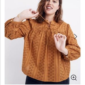 Madewell Eyelet Double-tie Peasant Top